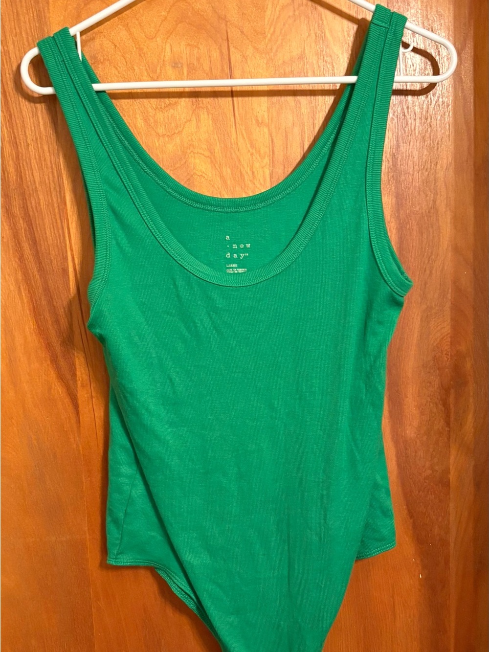 a new day Emerald Green Ribbed Scoop Neck Bodysuit